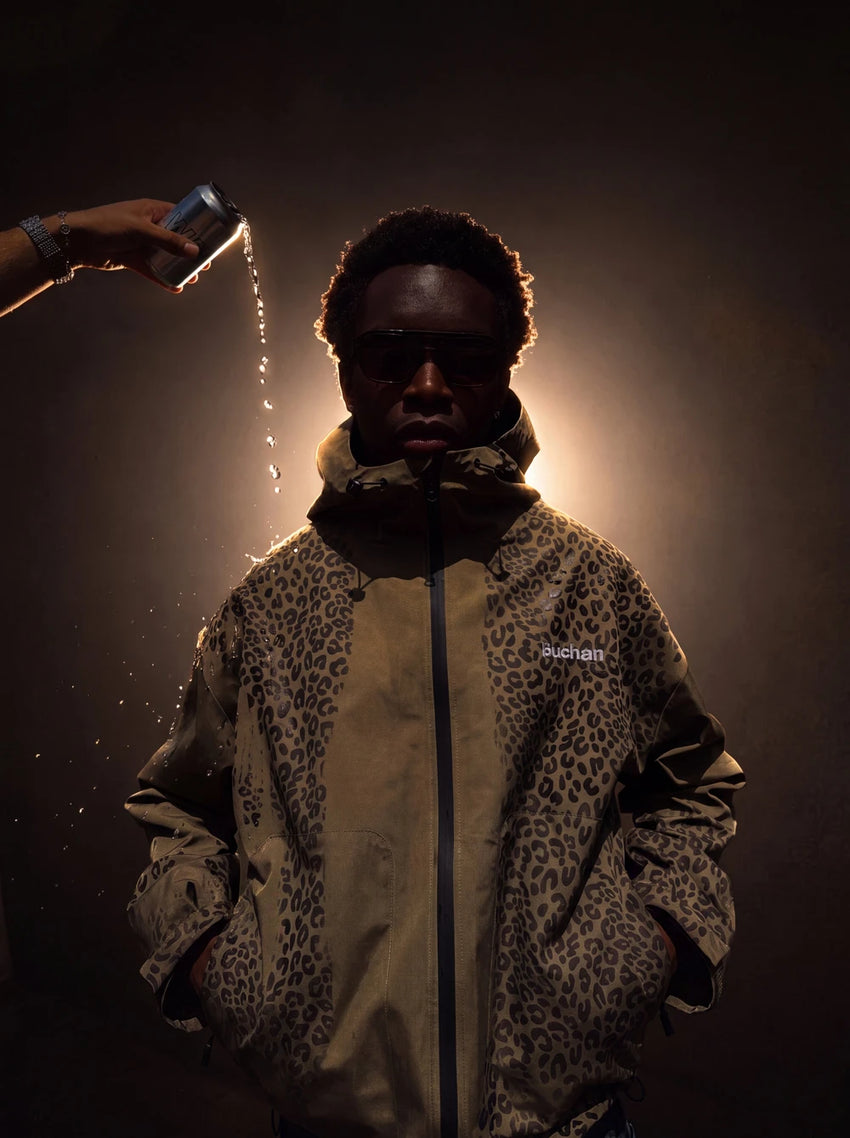 Water Reactive Cheetah Rain Jacket
