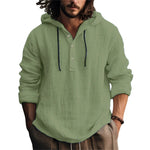 Men's Cotton-Linen Hoodie – Lightweight Everyday Layer