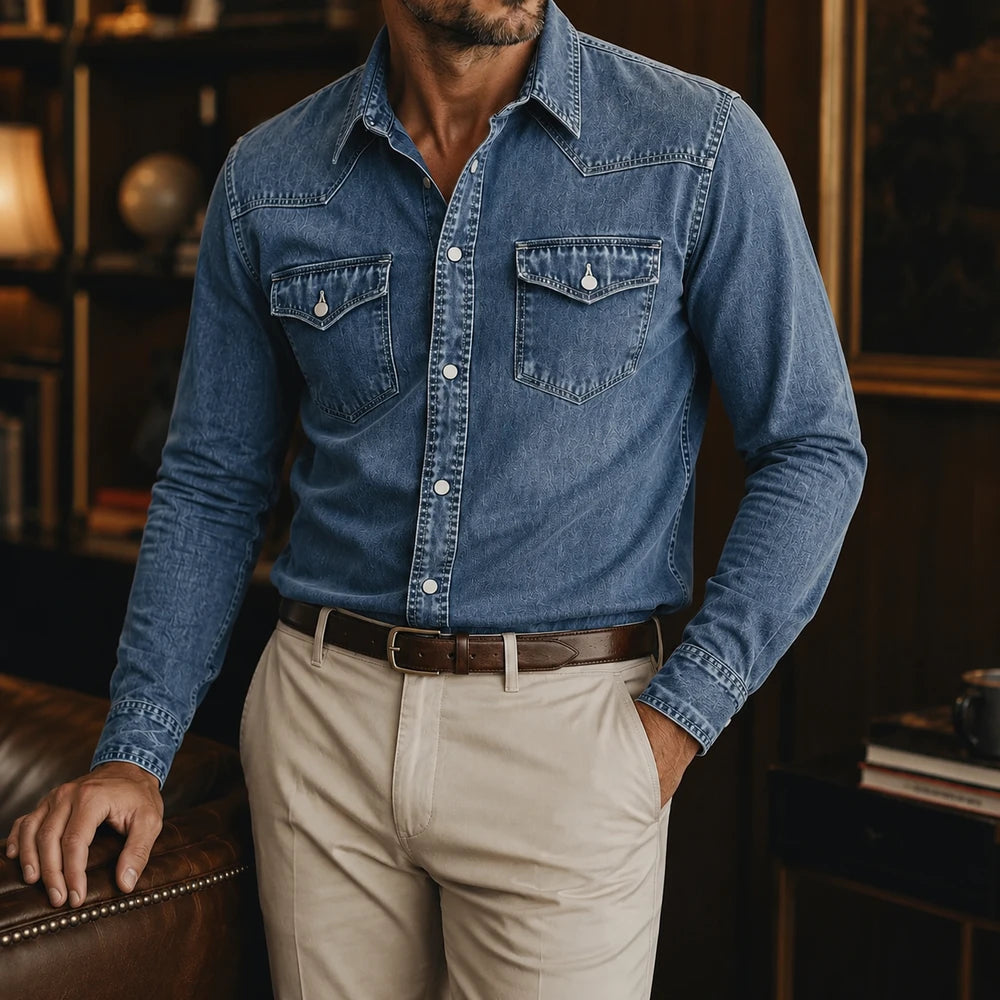 Relaxed Denim Overshirt – Vintage-Inspired Everyday Layer