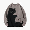 Baggy Cat Graphic Knit Sweater