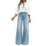 Waisted Wide-Leg Denim Jeans