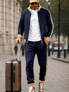 Sporty Men’s Striped Fleece Track Set