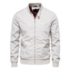 Men's Solid Baseball Stand Collar Bomber Jacket