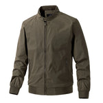 Men's Solid Baseball Stand Collar Bomber Jacket