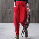 Plus-Size Corduroy Pants – Elastic-Waist Straight Leg