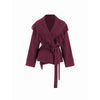 Cider Women's Fringed Wool-Blend Long Wrap Cardigan with Tie Belt