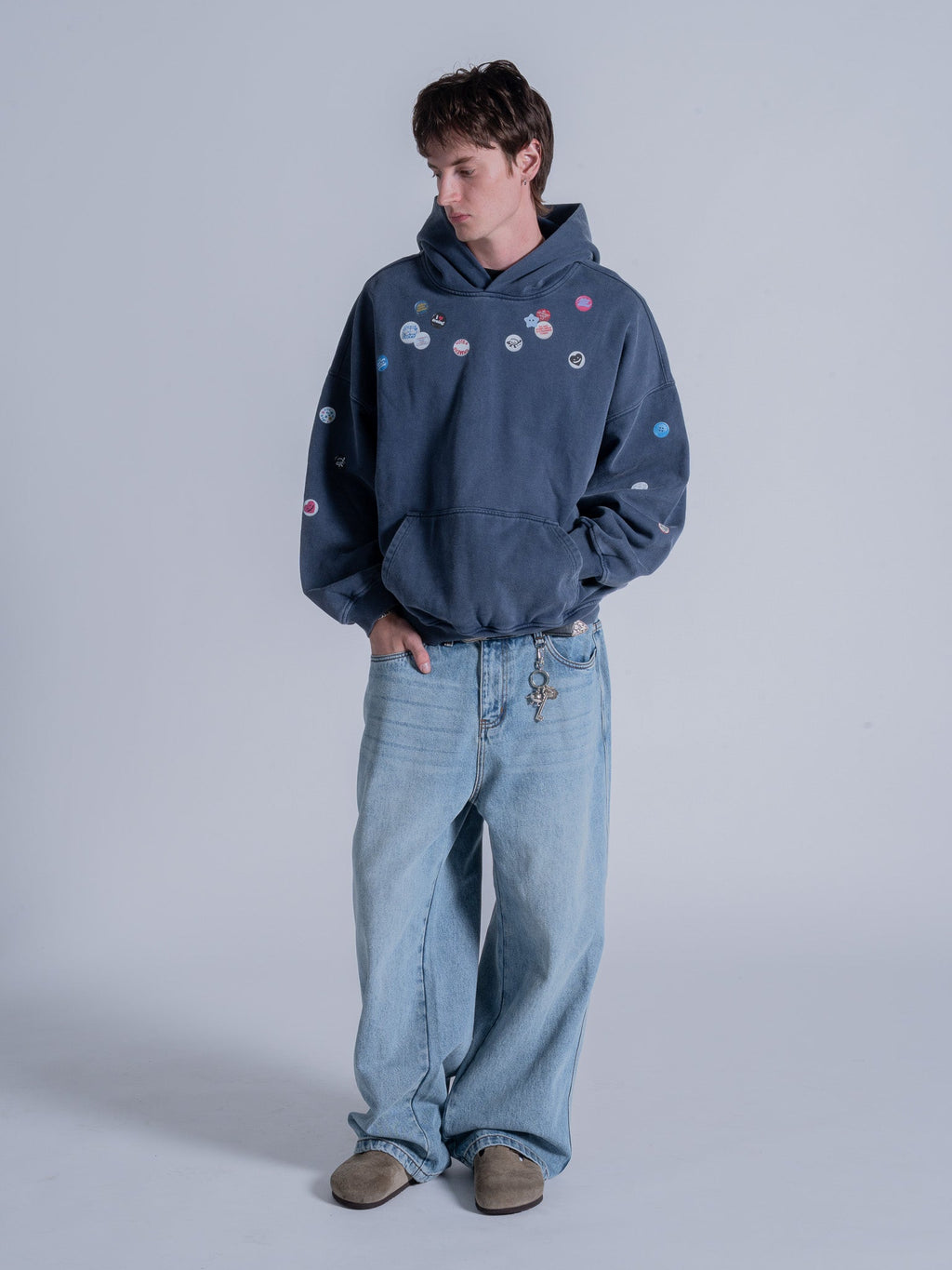 PIN HOODIE - VINTAGE NAVY