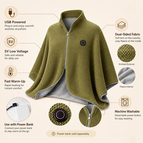 CEEZIK Cozy Wrap – Wearable Heated Blanket