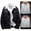 Kingapril Men's Sherpa Lined Denim Jacket Warm Casual Trucker Jacket