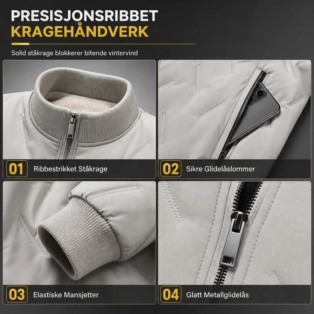 Men's Fleece-Lined Padded Winter Jacket
